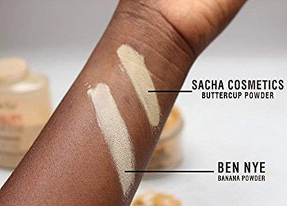 Sacha Buttercup Translucent Setting Powder for Oily Skin - 1.75 Oz. Finishing Loose Powder for Medium to Dark Skin Tones, Blurs Fine Lines and Pores