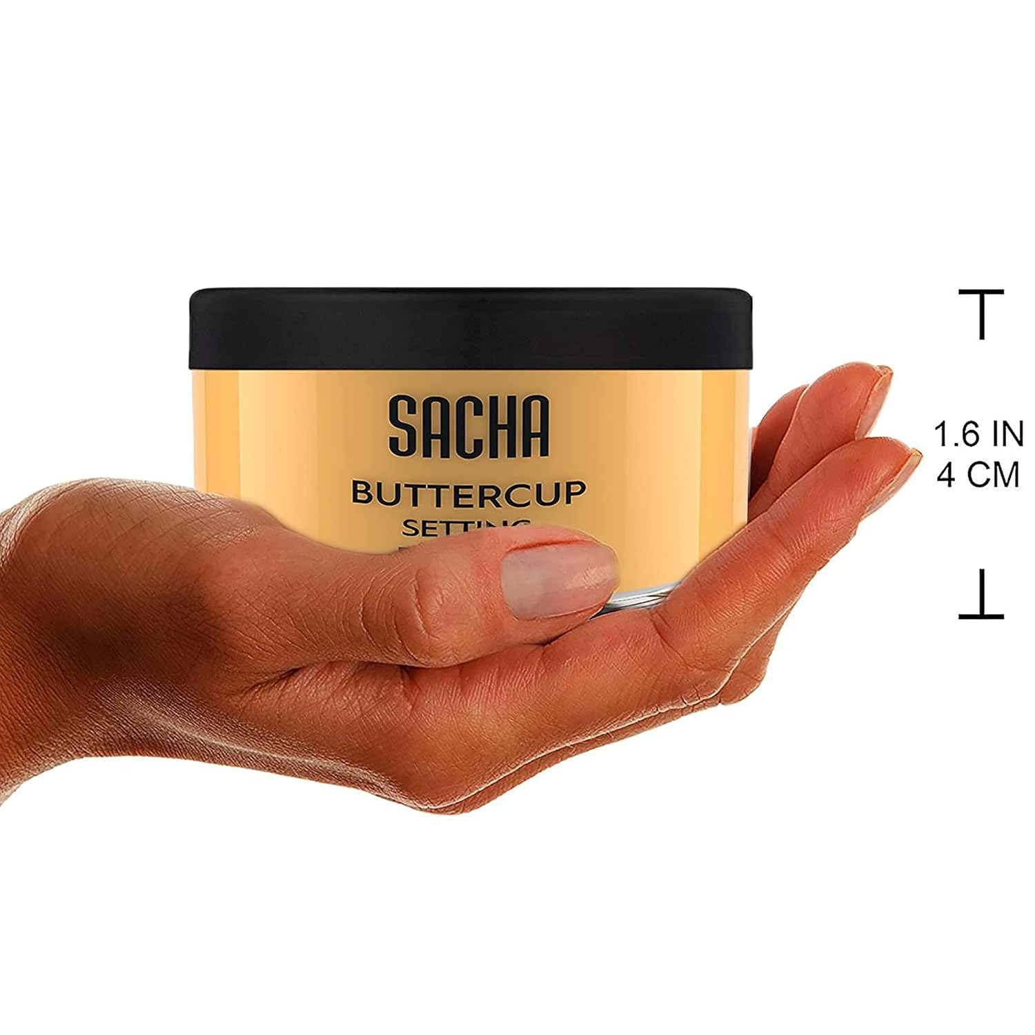 Sacha Buttercup Translucent Setting Powder for Oily Skin - 1.75 Oz. Finishing Loose Powder for Medium to Dark Skin Tones, Blurs Fine Lines and Pores